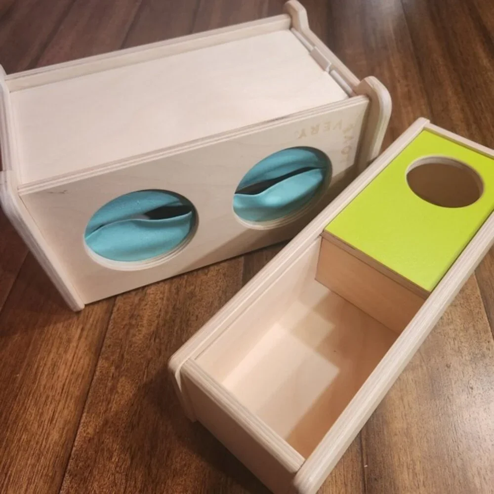 Lovevery Wooden Mystery Box and‎ Slide & Seek Ball Run Montessori Sensory Toys